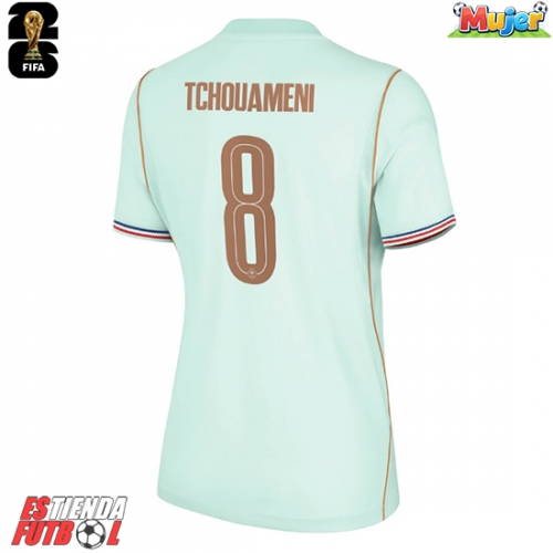 Francia Aurelien Tchouameni #8 Segunda Equipación Mujer Mundial 2026 Manga Corta